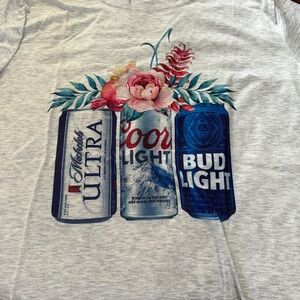 Floral Beer Can Graphic T-Shirt